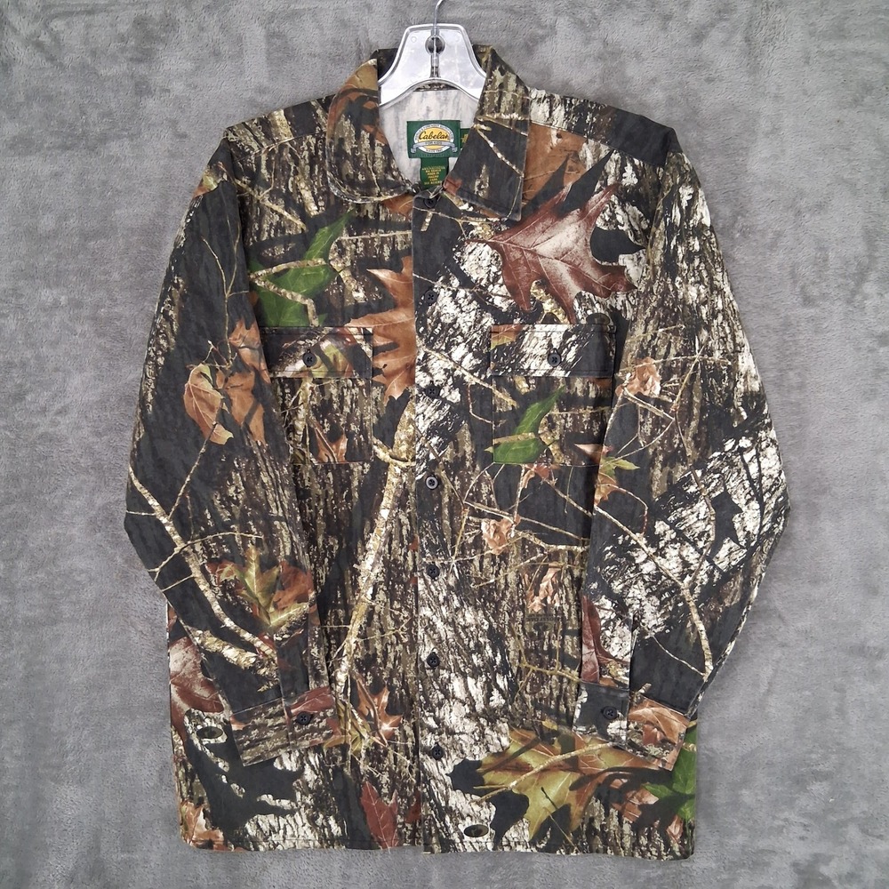 Cabelas Kids Mossy Oak Break Up Camo Button Down Shirt Size 18 Reg V06-SH-015L